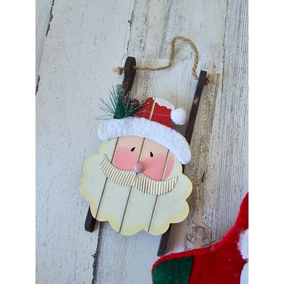 Santa metal sled ornament star large mitten decor cardinal xmas tree‎ - Picture 4 of 7
